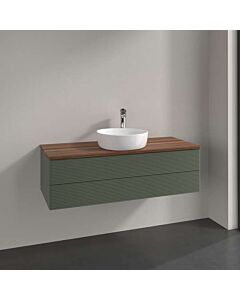 Villeroy und Boch Antao Waschtisch-Unterschrank K21112HL 120x36x50cm, Waschbeckenplattenfarbe warm walnut, leaf green matt lacquer
