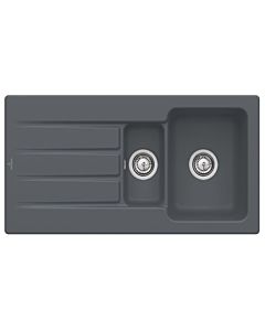Villeroy & Boch Architectura Einbauspüle 336501i4 mit Ablaufgarnitur und Handbetätigung, Graphit