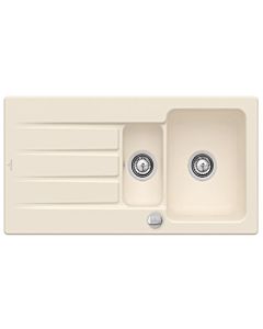 Villeroy & Boch Architectura Einbauspüle 336502FU mit Ablaufgarnitur und Exzenterbetätigung, Ivory