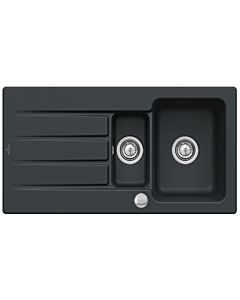 Villeroy & Boch Architectura Einbauspüle 336502S5 mit Ablaufgarnitur und Exzenterbetätigung, Ebony