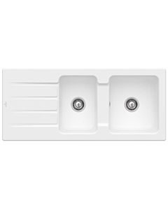 Villeroy & Boch Architectura évier encastrable 338002RW avec garniture de vidage et actionnement excentrique, Stone White