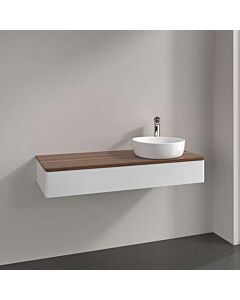 Villeroy und Boch Antao Waschtisch-Unterschrank K12012GF 120x19x50cm, Waschbeckenplattenfarbe warm walnut, glossy white lacquer
