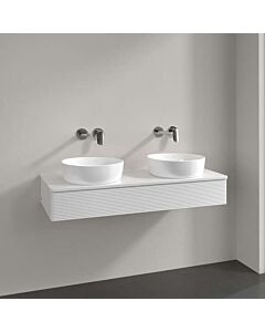 Villeroy und Boch Antao Waschtisch-Unterschrank L13150GF 120x19x50cm, Hahnloch, Waschbeckenplattenfarbe Lack, glossy white lacquer