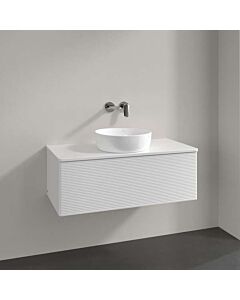Villeroy und Boch Antao Waschtisch-Unterschrank K31150GF 100x36x50cm, Hahnloch, Waschbeckenplattenfarbe Lack, glossy white lacquer