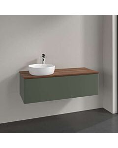Villeroy &amp; Boch Antao vanity unit K33012HL 120x36x50cm, washbasin top color warm walnut, leaf green matt lacquer