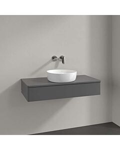 Villeroy und Boch Antao Waschtisch-Unterschrank K09050GK 100x19x50cm, Hahnloch, Waschbeckenplattenfarbe Lack, anthracite matt lacquer