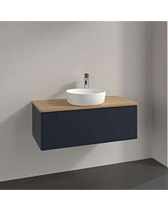 Villeroy und Boch Antao Waschtisch-Unterschrank K31011HG 100x36x50cm, Waschbeckenplattenfarbe honey oak, midnight blue matt lacquer