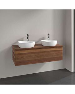 Villeroy &amp; Boch Antao vanity unit L35012HM with lighting, 1 drawer, 1200 x 360 x 500 mm, smooth front, Warm Walnut / Warm Walnut