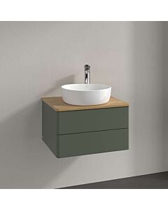 Villeroy und Boch Antao Waschtisch-Unterschrank K18011HL 60x36x50cm, Waschbeckenplattenfarbe honey oak, leaf green matt lacquer