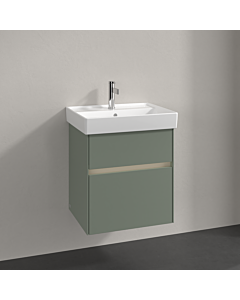 Villeroy und Boch Collaro meuble sous-vasque C007B0AF 51x54,6x41,4cm, évier au milieu, éclairage LED, vert tendre