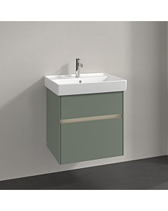 Villeroy und Boch Collaro meuble sous-vasque C008B0AF 55,4x54,6x44,4cm, évier au milieu, éclairage LED, vert tendre