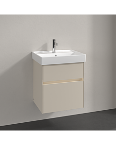 Villeroy und Boch Collaro meuble sous-vasque C007B0VN 51x54,6x41,4cm, évier au milieu, éclairage LED, gris cachemire