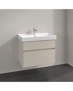 Meuble vasque Villeroy &amp; Boch Collaro C010B0VN 75,4 x 54,6 x 44,4 cm, vasque centrale, éclairage LED, gris cachemire brillant