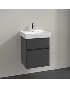 Villeroy und Boch Collaro meuble sous-vasque C006B0VR 46x54,6x37,4cm, évier au milieu, éclairage LED, graphite