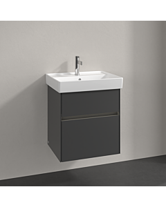 Villeroy und Boch Collaro vanity unit C007B0VR 51x54.6x41.4cm, washbasin in the middle, LED lighting, graphite