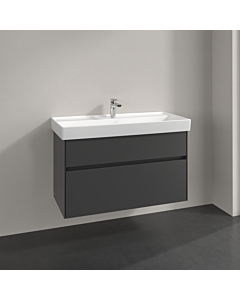 Villeroy und Boch Collaro meuble sous-vasque C01100VR 95,4x54,6x44,4cm, évier au milieu, graphite