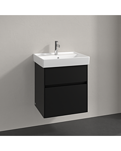 Villeroy und Boch Collaro meuble sous-vasque C00700VL 51x54,6x41,4cm, évier au milieu, noir volcan
