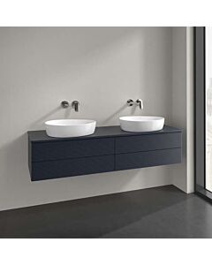 Meuble vasque Villeroy &amp; Boch Antao K28110HG 160 x 36 x 50 cm, plan vasque laqué, laque mate bleu nuit