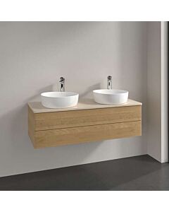 Villeroy und Boch Antao Waschtisch-Unterschrank K24013HN 120x36x50cm, Waschbeckenplattenfarbe botticino, honey oak