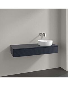 Villeroy und Boch Antao Waschtisch-Unterschrank K12150HG 120x19x50cm, Hahnloch, Waschbeckenplattenfarbe Lack, midnight blue matt lacquer