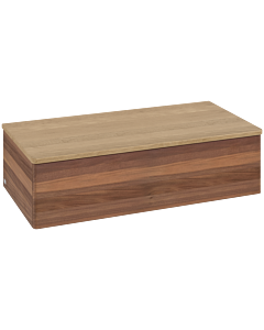 Villeroy &amp; Boch Antao vanity unit L40001HM with lighting, 1 drawer, 1000 x 268 x 500 mm, smooth front, Warm Walnut / Honey Oak