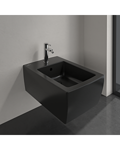Villeroy & Boch Memento 2.0 Bidet 4633R0S5 mit Überlauf, 1 Hahnl., wandhängend, Ebony CeramicPlus