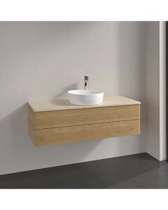Villeroy &amp; Boch Antao vanity unit K21053HN 120x36x50cm, tap hole, washbasin top color botticino, honey oak