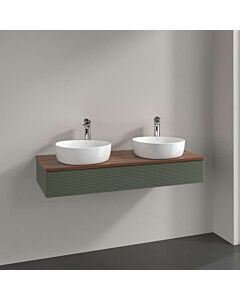 Villeroy und Boch Antao Waschtisch-Unterschrank K13112HL 120x19x50cm, Waschbeckenplattenfarbe warm walnut, leaf green matt lacquer