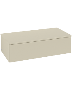 Villeroy und Boch Antao Waschtisch-Unterschrank L40000HJ mit Beleuchtung, 1 Auszug, 1000 x 268 x 500 mm, Front ohne Struktur, Silk Grey Matt Lacquer / Silk Grey Matt Lacquer