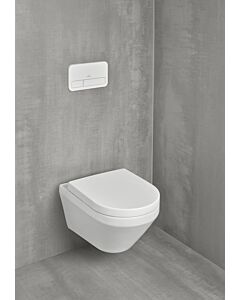WC suspendu à fond creux Architectura -Pack Villeroy und Boch 37x53cm, ovale, montage mural, TwistFlush, avec abattant WC , blanc Alpin CeramicPlus