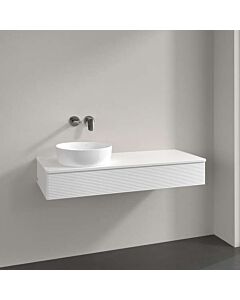 Villeroy und Boch Antao Waschtisch-Unterschrank K11150MT 120x19x50cm, Hahnloch, Waschbeckenplattenfarbe Lack, white matt lacquer