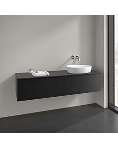 Villeroy &amp; Boch Antao vanity unit K38150PD 160x36x50cm, tap hole, washbasin top color: black matt lacquer