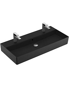 Villeroy und Boch Memento 2.0 Waschtisch 4A221LS5 100x47cm, 2 Hahnlöcher, mit Überlauf, Ebony C+