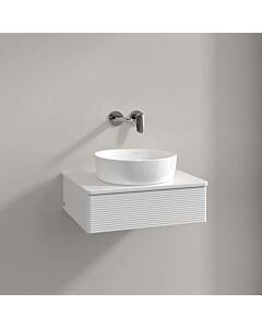 Villeroy und Boch Antao Waschtisch-Unterschrank L07110GF mit Beleuchtung, 1 Auszug, 600 x 190 x 500 mm, Front mit Struktur, Glossy White Lacquer / Glossy White Lacquer