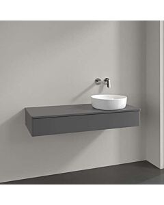 Villeroy und Boch Antao Waschtisch-Unterschrank K12050GK 120x19x50cm, Hahnloch, Waschbeckenplattenfarbe Lack, anthracite matt lacquer