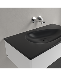 Villeroy und Boch Antao Schrankwaschtisch 4A76A3R7 100x50cm, eckig, ohne Überlauf, pure black C-plus