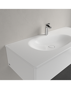 Villeroy und Boch Antao Schrankwaschtisch 4A77LBRW 120x50cm, eckig, 1 Hahnloch, verdeckter Überlauf, stone white C-plus