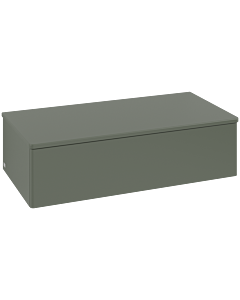 Villeroy &amp; Boch Antao vanity unit L40000HL with lighting, 1 drawer, 1000 x 268 x 500 mm, smooth front, Leaf Green Matt Lacquer / Leaf Green Matt Lacquer