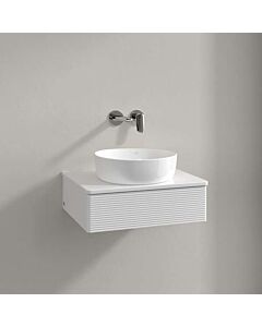 Meuble vasque Villeroy &amp; Boch Antao K07150GF 60 x 19 x 50 cm, percé pour robinetterie, plan vasque laquée blanc brillant