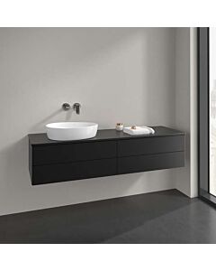 Villeroy und Boch Antao Waschtisch-Unterschrank K26010PD 160x36x50cm, Waschbeckenplattenfarbe Lack, black matt lacquer