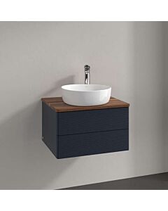 Villeroy &amp; Boch Antao vanity unit K18112HG 60x36x50cm, washbasin top color warm walnut, midnight blue matt lacquer