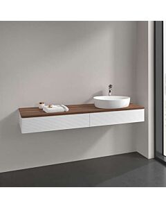 Villeroy &amp; Boch Antao vanity unit K16112MT 160x19x50cm, washbasin top color warm walnut, white matt lacquer