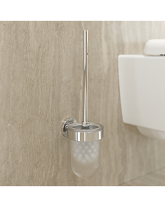 Villeroy und Boch Elements Tender toilet brush set TVA15101600061 94x353x118mm, frosted glass, with WC brush, chrome