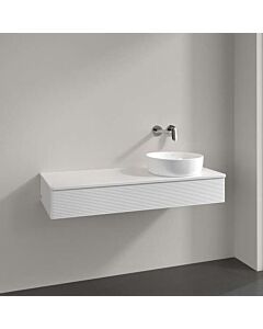 Villeroy und Boch Antao Waschtisch-Unterschrank K12150GF 120x19x50cm, Hahnloch, Waschbeckenplattenfarbe Lack, glossy white lacquer