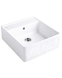 Villeroy und Boch single sink 632061KT waste set, manual operation, mounting kit, White Pearl