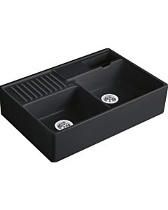 Villeroy und Boch double bowl sink 632391S5 waste set, manual operation, waste bowl, ebony