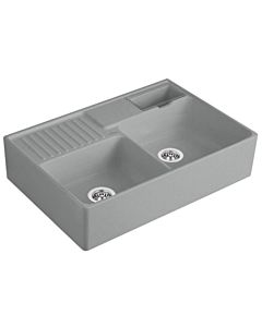 Villeroy und Boch sink double bowl 632392SL drain fitting, eccentric operation, waste bowl, Stone