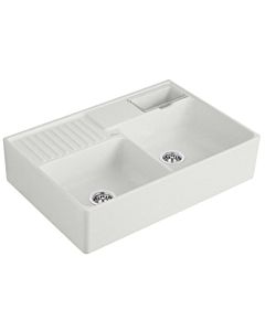 Villeroy und Boch Spülstein Doppelbecken 632392SM Ablaufgarnitur, Exzenterbetätigung, Resteschale, Steam