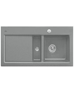Villeroy & Boch Subway 60 Einbauspüle 671202SL rechts, mit Ablaufgarnitur und Exzenterbetätigung, 1000 x 510 mm, Stone