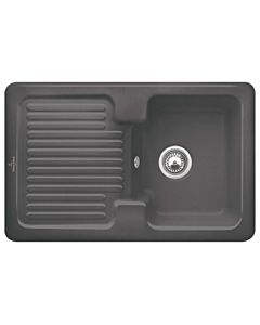Villeroy & Boch Condor évier intégré avec garniture de vidage et fonctionnement manuel, Graphit
